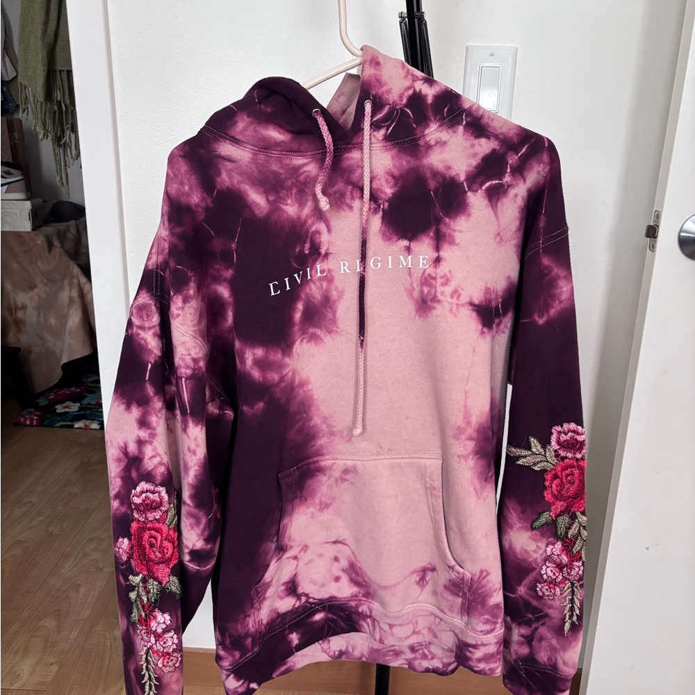 Civil Regime Pink and Purple Tie-Dye Hoodie